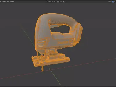 Wood workshop machinery Low-poly 3D model