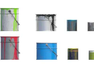 Paint cans  Low-poly 3D model