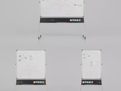 Professional Double-Sided Whiteboard-Customizable Writing Boards 3D Model Pack