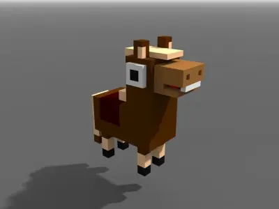 Voxel Tiny Pony Low-poly 3D model