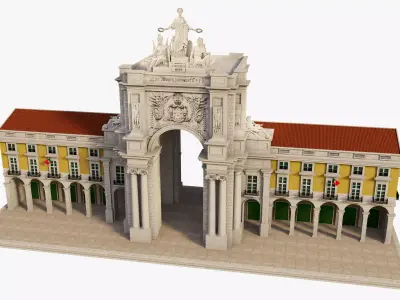 Rua Augusta Arch Lisbon 3D model