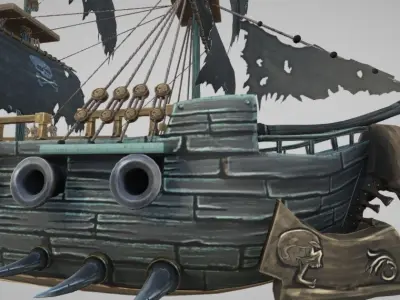 Ghost Ship Low-poly 3D model purchase