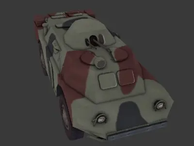 BRDM-2 low-poly 3d model military vehicle with camouflage Low-poly 3D model
