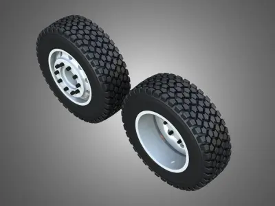 Truck Wheels and Tires  TWT2 3D model