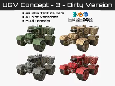 UGV Concept-3-Dirty 3D Model Pack
