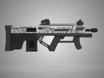 D33 Assault Rifle - GameReady - LowPoly Low-poly 3D model