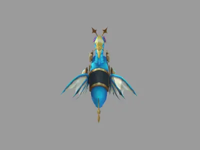 SeaHorse Mech Fantasy Nature Low Poly Low-poly 3D model