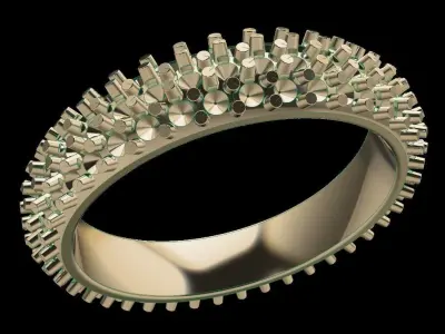 Dainty Cluster Diamond Infinity Band Size4 3D print model