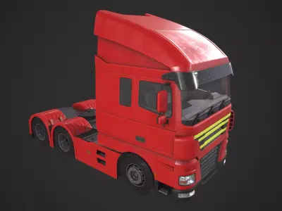 Semi Truck Low-poly 3D model purchase