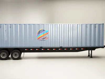 ISO Shipping Container Semi Trailer  purchase 3D model