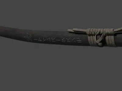 Katana two samurai swords Free low-poly 3D model