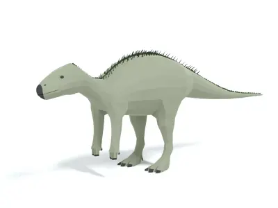 Low Poly Cartoon Zalmoxes Dinosaur Low-poly 3D model