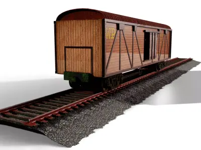 Western Pacific Wooden Railroad Car 3D Model Summary 3D model