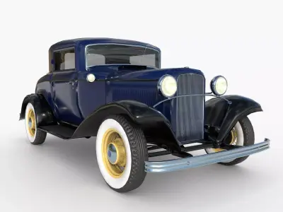 1932 Ford Model 18 Coupe Low-poly 3D model