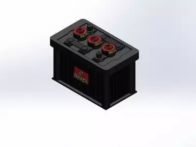 Old Battery Bosch Free 3D model