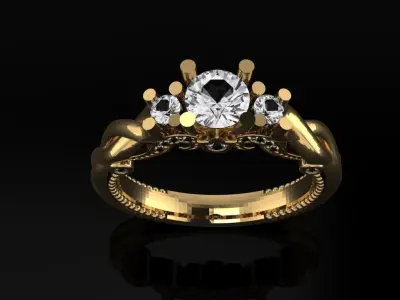 tria  women ring 3D print model
