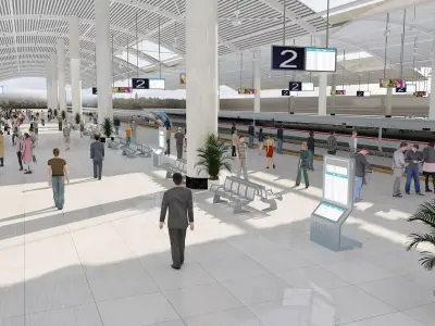 High-Speed Railway Station 3D model