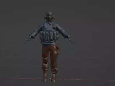 3D Soldier Character 3D model