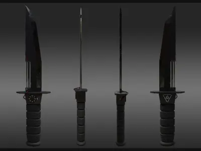 Sci-Fi Combat Knife Low-poly 3D model