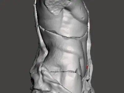 Antique male torso CRACK 3D print model