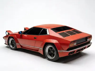 Realistic Retro Wedge Supercar 3d model Low-poly 3D model