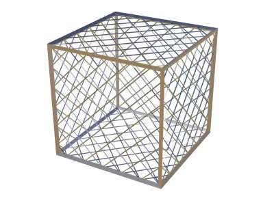 Cubical Cage 3d Model Low-poly 3D model