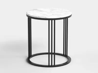 Table 5 Steel Marble Top Coffee Table Low-poly 3D model