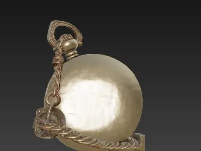 Antique Steampunk Pocket Watch - Clockwork with Exposed Gears 3D model