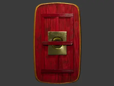 Roman gladiator shield low poly 3d model Low-poly 3D model