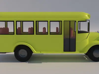 Cartoon school bus Low-poly 3D model purchase