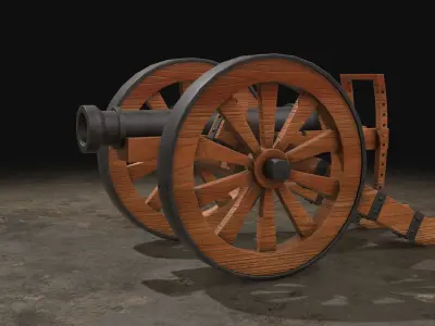 Cannon-1 Low-poly 3D model