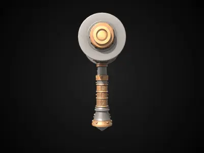 Stylized Dwarf Sword - Thundergut - Game Ready 3D model