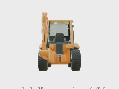 Modern Industrial Backhoe Loader Machine Low-poly 3D model