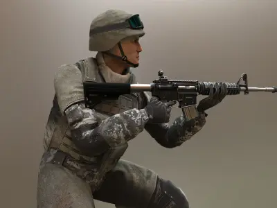 Marine Trooper Update Low-poly 3D model