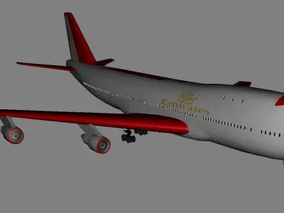 Emirates Passenger Plane Airbus Low-poly 3D model