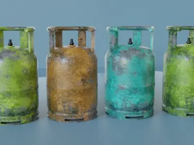 WornOff Gas Cylinder 3D model