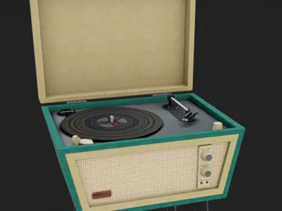 Vinyl Record Player Low-poly 3D model