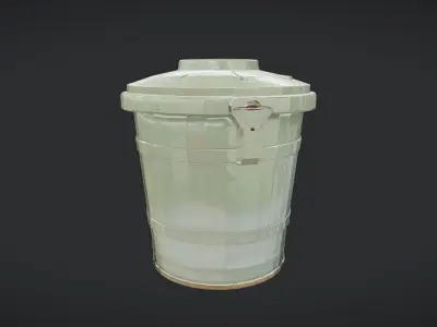 military metal container with lid 3D model
