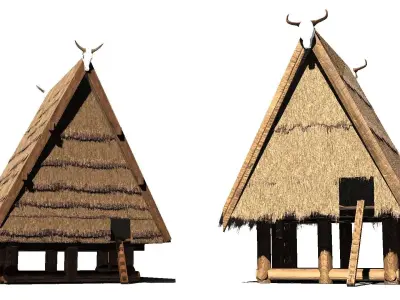 Rumah Tambi Low-poly 3D model