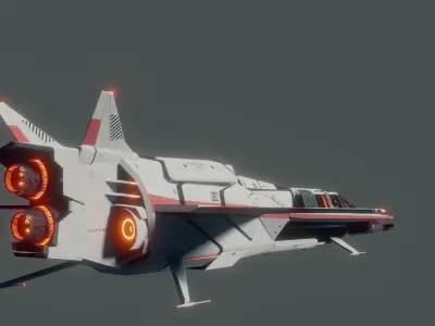 Sillage - space frigate - 3D spaceship model Low-poly 3D model