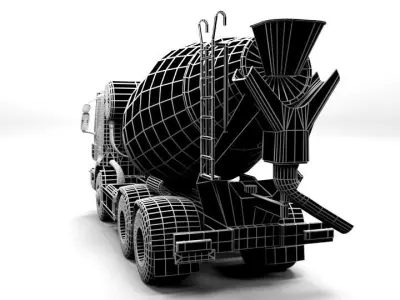 iVECO CONCRETE MIXER LOWPOLY Low-poly 3D model