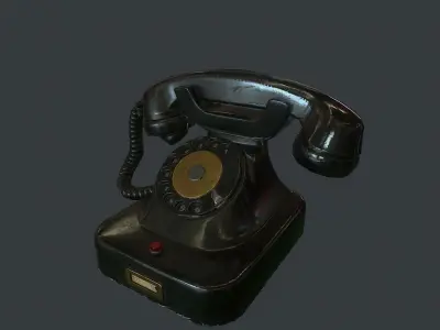Old Retro phone pbr Low-poly 3D model