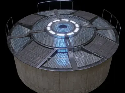 Sci Fi Main Deck Low-poly 3D model