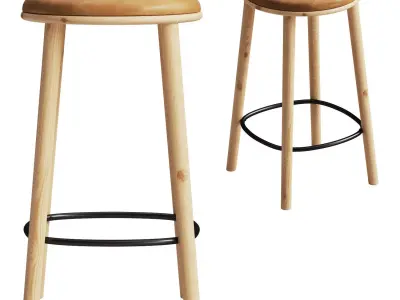 Wylie Leather Counter Stool 3D model
