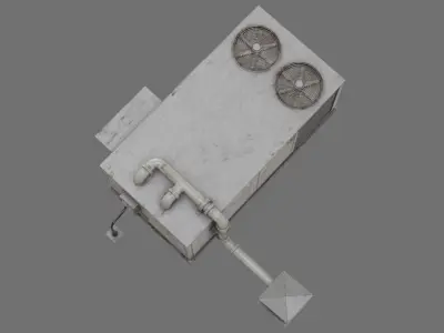 Rooftop AC Unit 1B Low-poly 3D model