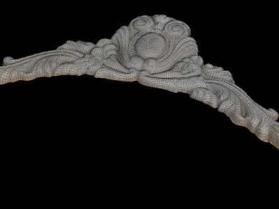  Ornate Corner Molding Scan Low-poly 3D model