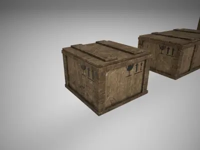Wooden Crates Free low-poly 3D model purchase