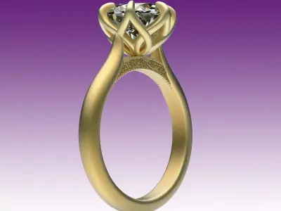 Ring Engagement Floral Design 3D print model
