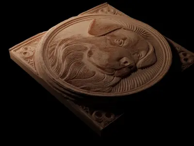 Dog CNC 3d Print High Relief Sand Casting 3D print model
