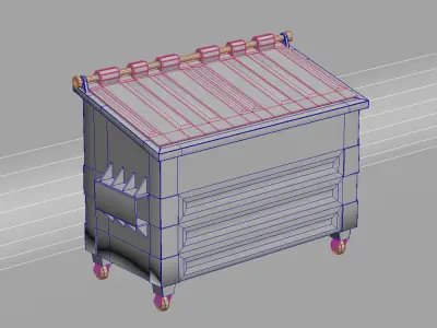 Dumpster trash can on wheels Low-poly 3D model purchase